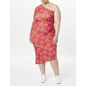 Jonathan Cohen Floral One Shoulder Dress